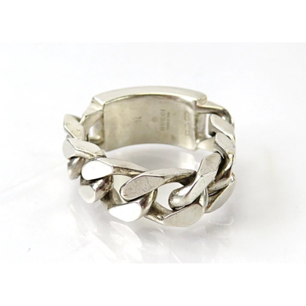 Gucci Silver Chain Link Ring - image 7